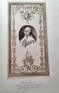 Engraving 19th century in-F Palace of Versailles: Portrait of Louis XVI - Picture 1 of 4