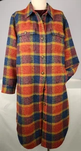 Cappotto a quadri misto lana Sundance Catalog Legacy taglia L Boho nuovo senza etichette LEGGI - Foto 1 di 16