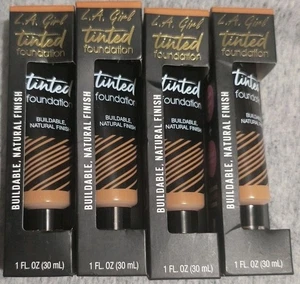 Lot Of 4 L.A. Girl Tinted Foundation Natural Finish 2 GLM764 ALMOND,1 GLM761 TAN - Picture 1 of 3