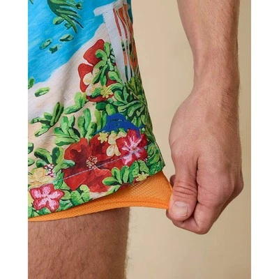 Nuevo Bañador Tommy Bahama Hombre XL Artista Forrado Azul Verde Foto 1 de 4