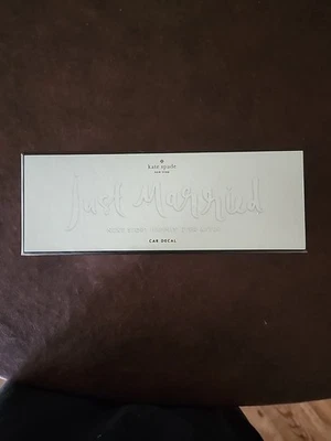 Kate Spade Just Married Car Decal Window Cling 23"X8" Wedding Decoration NIB - Image 1 of 4