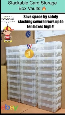 (20) Trading Card Storage Vault Boxes - For Cards In "Penny Sleeves"🔥Stackable! - Image 1 of 4