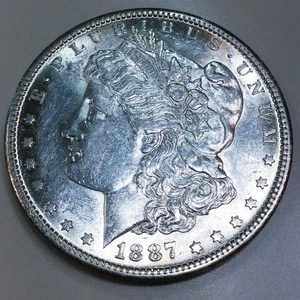 1887-S Morgan Silber Dollar schöne unzirkulierte Münze seltenes Datum - Bild 1 von 2