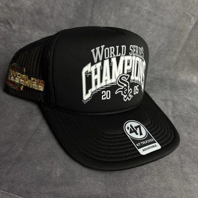Chicago White Sox 47’ Sombrero Ajustable Trucker Malla Serie Mundial 05’ MLB NUEVO Foto 1 de 4