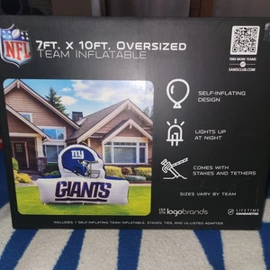 NUEVO en Caja Gran Tamaño NY Giants Autoinflable Decoración de Césped, 7' x 10' Enorme - Imagen 1 de 7