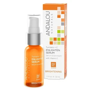 Andalou Naturals Turmeric + C Enlighten Serum, Skin Smoothing Serum with Vitamin - Picture 1 of 4