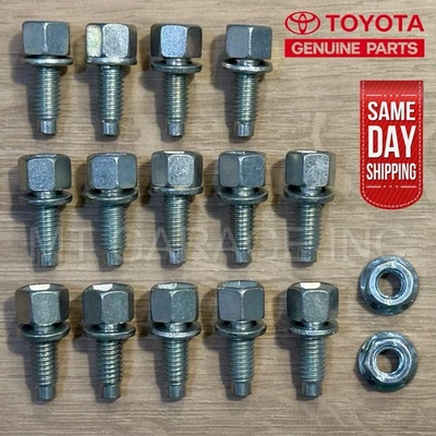 NUEVO OEM 2010-2019 TOYOTA TUNDRA V8 4,6 L OEM CÁRTER DE ACEITE INFERIOR 14x JUEGO DE 2 TUERCAS Foto 1 de 4