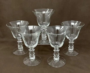 Set Of 5 Cambridge REGENCY Clear Oyster Fruit Cocktail Glasses 4 3/4” EXCELLENT - Picture 1 of 4