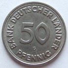 Münze 50 Pfennig 1950 G Bank Deutscher Länder in fast Stempelglanz
