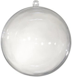 KUNSTSTOFFKUGEL teilbar, transparent ca. 160mm 16cm. Plastik Kugel zum befüllen - Bild 1 von 3