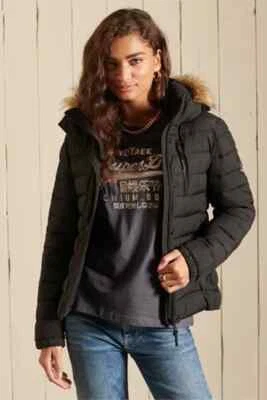 Superdry Mujer Chaqueta Clásica Piel Sintética Fuji Negra Precio de venta sugerido por el fabricante 95 GBP Foto 1 de 3