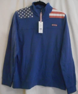 VINEYARD VINES AMERICAN FLAG PATTERN SHEP SHIRT SWEATSHIRT WOMEN'S LARGE NEW - Bild 1 von 4
