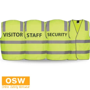 HIVIS D+N Safety Vest Print (Security/ Staff/ Visitor) Industry Classic Fit 6DNS - Picture 1 of 14