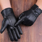 Men's Classy 100% Leather Winter Gloves W/ Fur Lined Warm Black Motorcycle For Sale