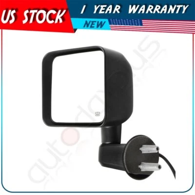 ?电源加热适用于 2007 - 17 吉普牧马人黑色手动折叠 LH 司机侧镜 — 第 1/4 张图片