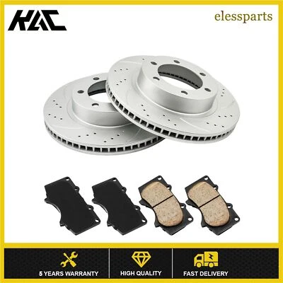 Front Drilled Disc Rotors Brake Pads For Toyota 4Runner 2003 2004 05-2009 Tacoma - Image 1 of 4