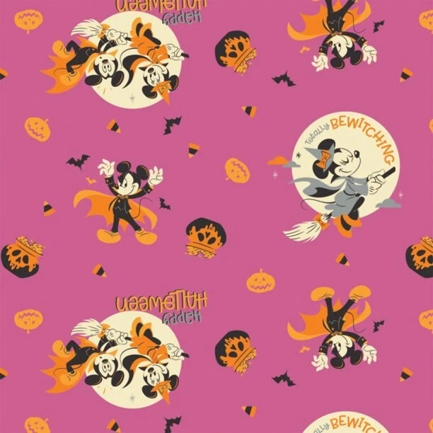 Bewitching Halloween Camelot Fabrics Pink~Mickeys Not So Scary Halloween~BTY - Image 1 of 1