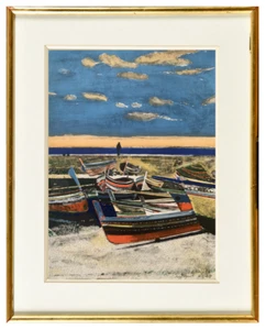 BELLE LITHOGRAPHIE MARINE DE RENE GENIS SIGNEE (35) - Picture 1 of 8