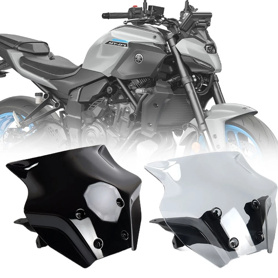 Para Yamaha MT-07 MT 07 MT07 2025 Deflector de viento Soporte de parabrisas Parabrisas Foto 1 de 4