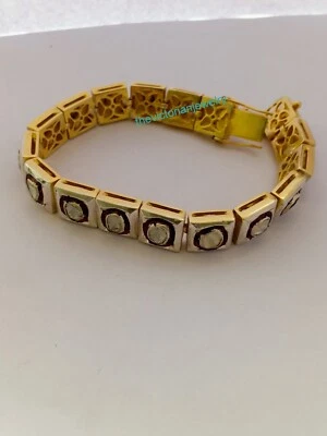 Natural Rose Cut Polki Diamond Bracelet 925Sterling Silver Jewelry Gift Bracelet - Image 1 of 4