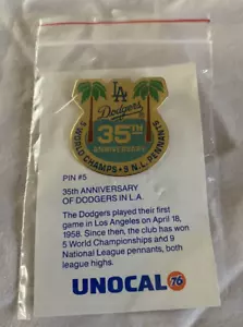 LOS ANGELES DODGERS DESCALZO 76 PIN #5 35 ANIVERSARIO DE LOS DODGERS EN LA 1993 Original - Imagen 1 de 6