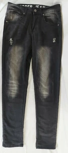 JOGGER JEAN Men Jean Pants Size 28/30 Black Distressed Super Soft 2% Spandex - Picture 1 of 12