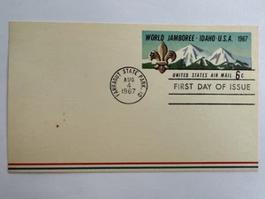 FIRST DAY OF ISSUE - BOY SCOUTS WORLD JAMBOREE, IDAHO, AIR MAIL, 6CTS - 8/4/67 - Picture 1 of 1