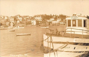 Stonington Me Douglas Haus Boot Hafen Blick Echt Foto RPPC Postkarte - Bild 1 von 2