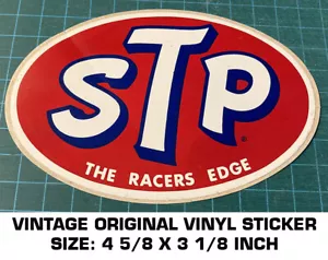 STP THE RACERS EDGE VINTAGE ORIGINAL VINYL DECAL STICKER-DRAG-NASCAR RACING-SCCA - Picture 1 of 2