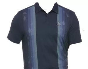 Original Pinguin Poloshirt (Pete Vertical Color Block, Black Iris, Medium) NEU - Bild 1 von 1