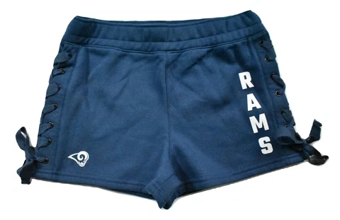 Junk Food Womens NFL Los Angeles Rams Lace-Up Side Shorts New XS-2XL Cover