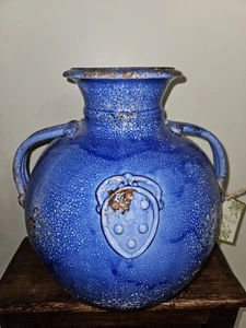 Vietri Garden Italian Planter Rustic Garden Blue Hand Turned - Picture 1 of 10