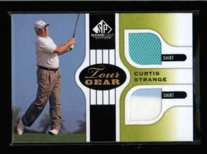 CURTIS STRANGE 2012 UD SP GAME USED TOUR GEAR DUAL EVENT USED RELIC COMBO BA2106 - Picture 1 of 1