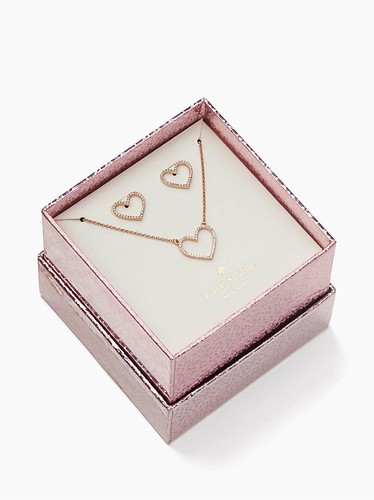Ciondolo Cuore Kate Spade Cullops Scritti Collana & Borchie Set in scatola