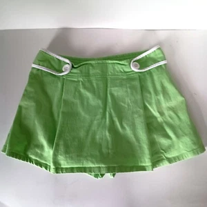 Vintage Y2K 90s My Michelle Green Denim Pleated Skort Skirt Girls Size XL 16 - Picture 1 of 11