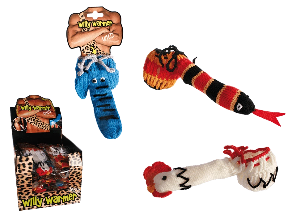 KNITTED WILLY WARMER ANIMAL DESIGN FUNNY NOVELTY GIFT MEN PENIS SECRET SANTA NEW