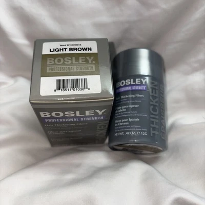 Bosley Thickening Professional Strength Fibers 12g/0.42 oz. Light Brown NIB - Image 1 of 4