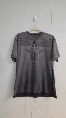 Vintage Aqua VI T Shirt XL Grey Black Acid Wash Grunge Goth VTG Y2K  - Image 1 of 4