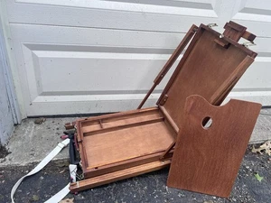 Vtg Artist's Portable Travel Field Easel Art Box Traveling Monet Wooden Artist - Picture 1 of 15