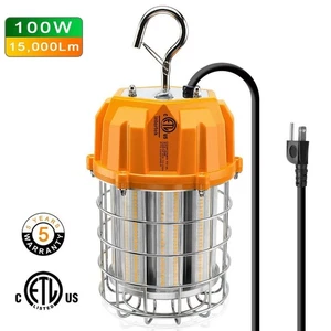 ETL 100W LED Construction Light Jobsite Temporary Work Lamp 5000k Plug-n-Play - Picture 1 of 13