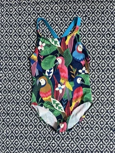 Mini Boden Girls Parrot Tropical one piece swimsuit Size 7/8 - Picture 1 of 4