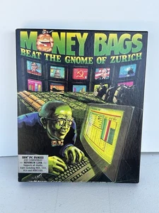 Vintage 1988 Money Bags Beat The Gnome Of Zurich IBM PC Big Box Game 5.25” Disks - Picture 1 of 7