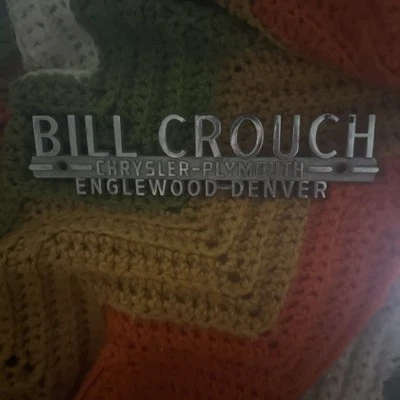 Vintage Bill Crouch Chrysler-Plymouth Englewood Denver Metal Dealer Badge Emblem - Image 1 of 2