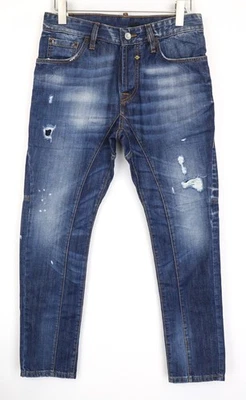 Pantalones de mezclilla para hombre TAKESHY KUROSAWA TK55P W30 azul cónico ajustados desgastados estilo botón * Foto 1 de 4