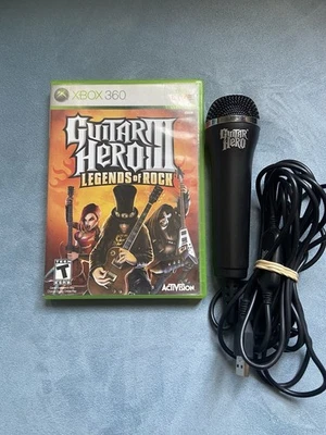 Guitar Hero III Legends of Rock Xbox 360 + Micrófono Guitar Hero sin probar - Completo Foto 1 de 4