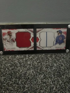 2018 Topps Diamond Icons Bryce Harper/Kris Bryant Dual Relic Book Card /5🔥 - Picture 1 of 2