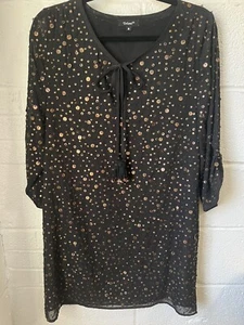 Tolani Brass Sequin Dress With Tassels Size Medium See Photos - Picture 1 of 24
