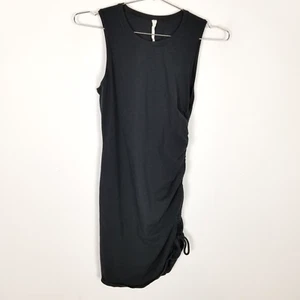 Lululemon Women Cinch It Dress Size 6 Pima Cotton Black Athletic Ruched Side - Picture 1 of 10