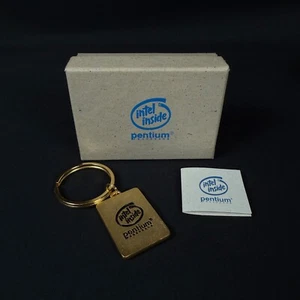 Vintage Intel Inside Pentium Processor Keychain Collectible Tech Memorabilia box - Picture 1 of 7