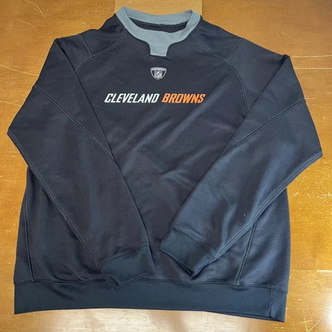 Cleveland Browns Sweatshirt Mens Medium Black NFL Long Sleeve Football Reebok Cover